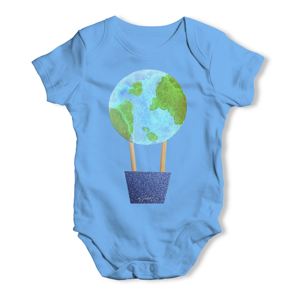 Earth balloon Hot Air Balloon Baby Grow Bodysuit