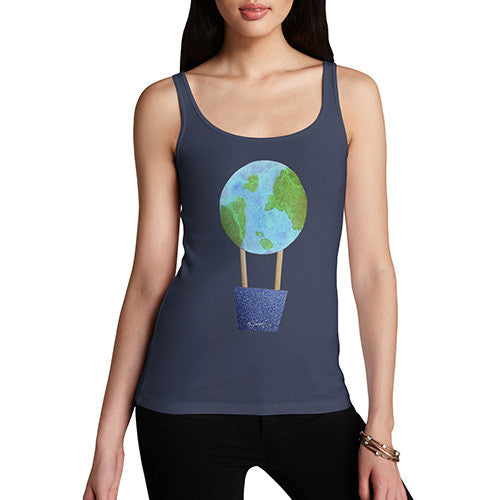 Women's Earthballoon Hot Air Balloon Tank Top