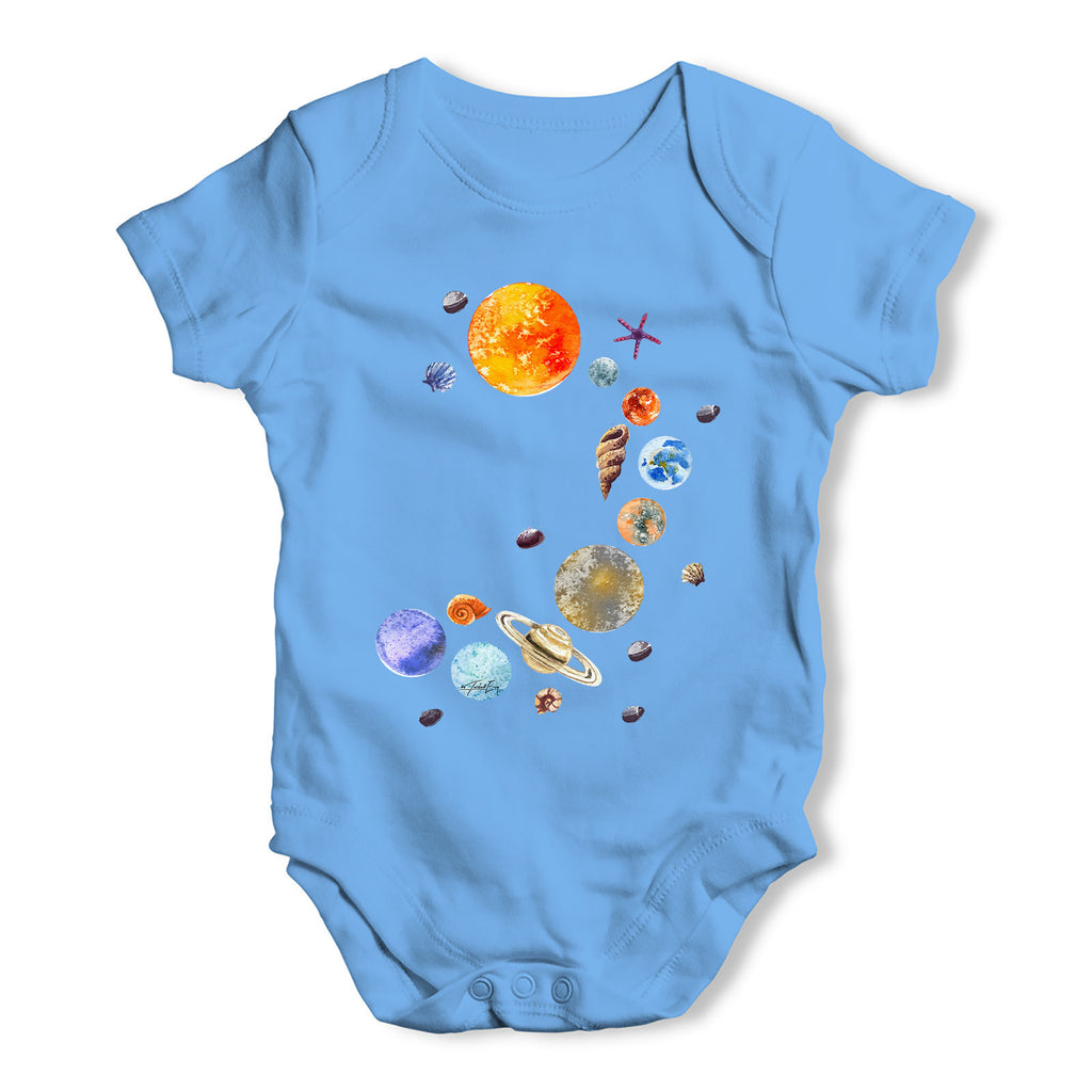 Seashell Solar System Baby Grow Bodysuit