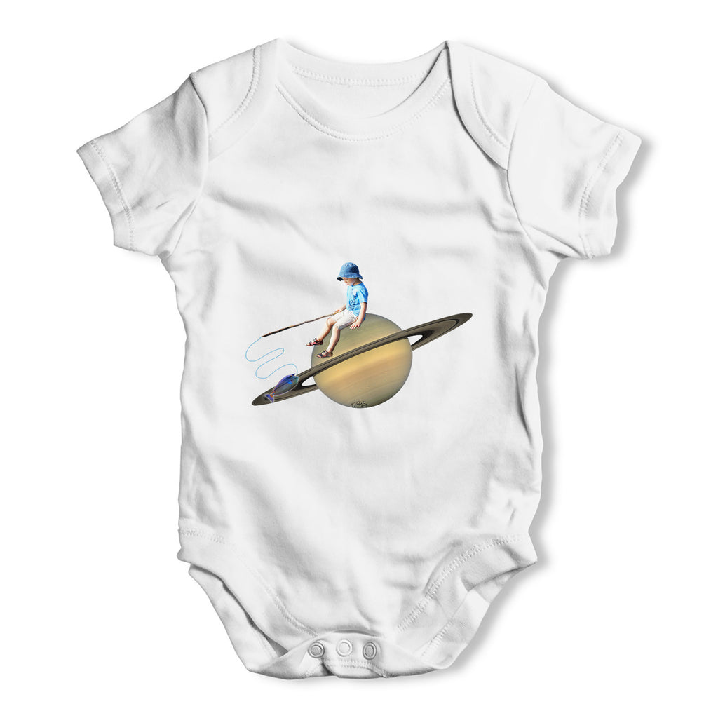 Fishing On Saturn Baby Grow Bodysuit