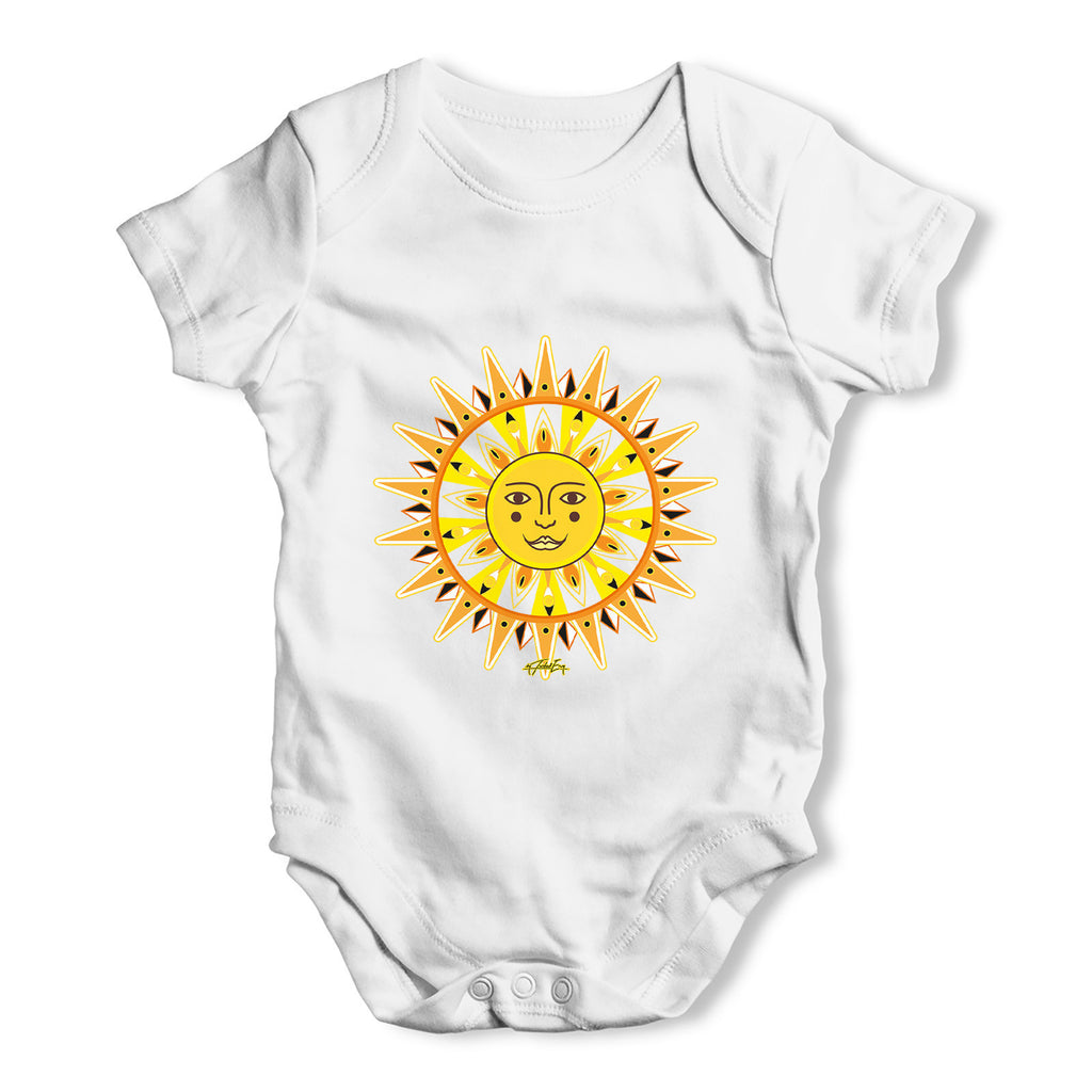 Ornate Sun Face Baby Grow Bodysuit