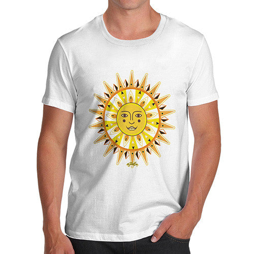Men's Ornate Sun Face T-Shirt