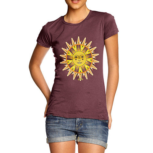 Women's Ornate Sun Face T-Shirt