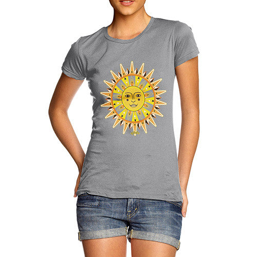 Women's Ornate Sun Face T-Shirt