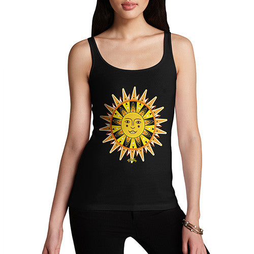 Women's Ornate Sun Face Tank Top