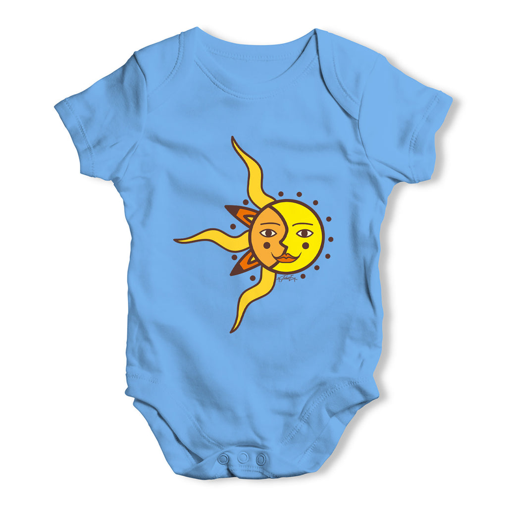 Artsy Sun Face Baby Grow Bodysuit