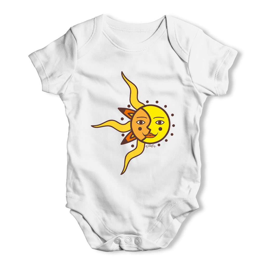 Artsy Sun Face Baby Grow Bodysuit