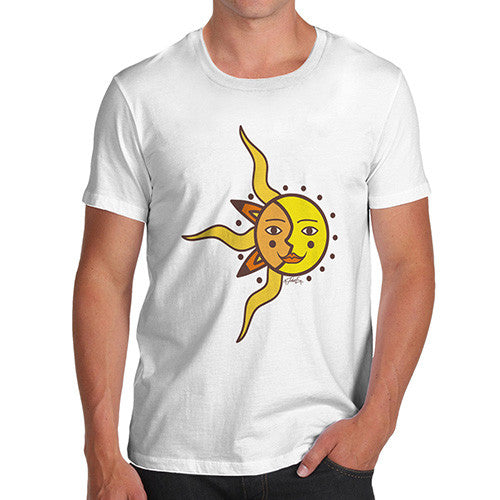 Men's Artsy Sun Face T-Shirt