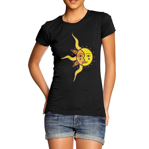 Women's Artsy Sun Face T-Shirt