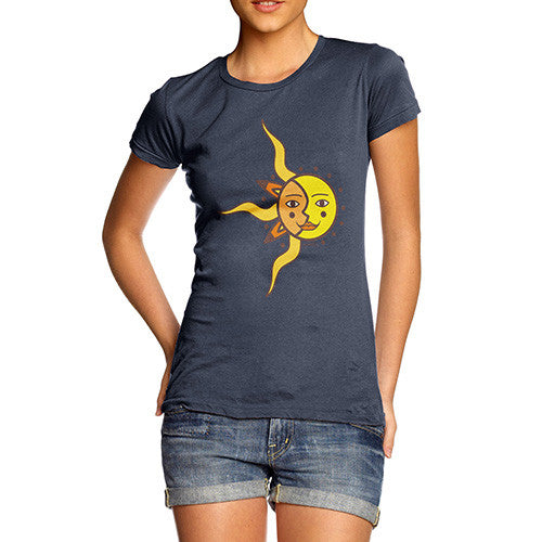 Women's Artsy Sun Face T-Shirt