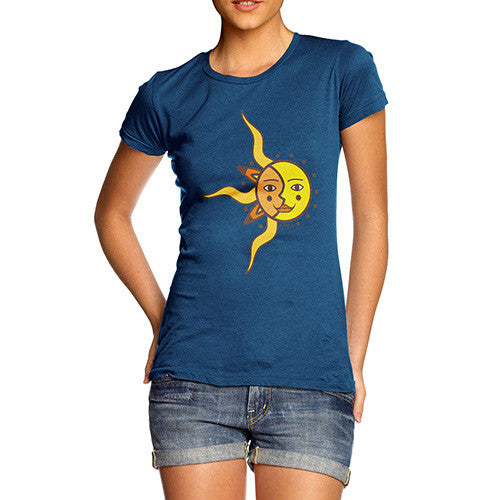 Women's Artsy Sun Face T-Shirt