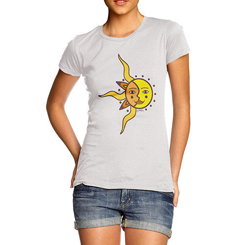 Women's Artsy Sun Face T-Shirt