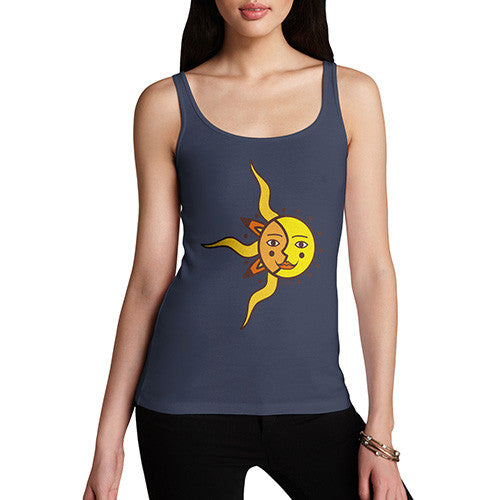 Women's Artsy Sun Face Tank Top