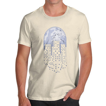 Men's Pixel Art Planet Earth T-Shirt