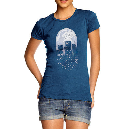 Women's Pixel Art Planet Earth T-Shirt