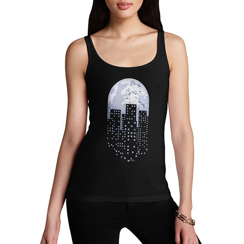 Women's Pixel Art Planet Earth Tank Top