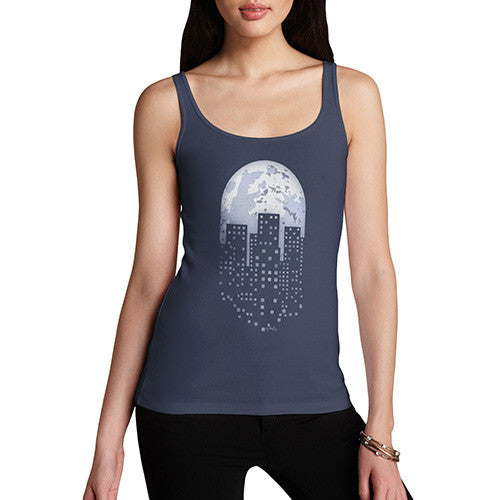 Women's Pixel Art Planet Earth Tank Top