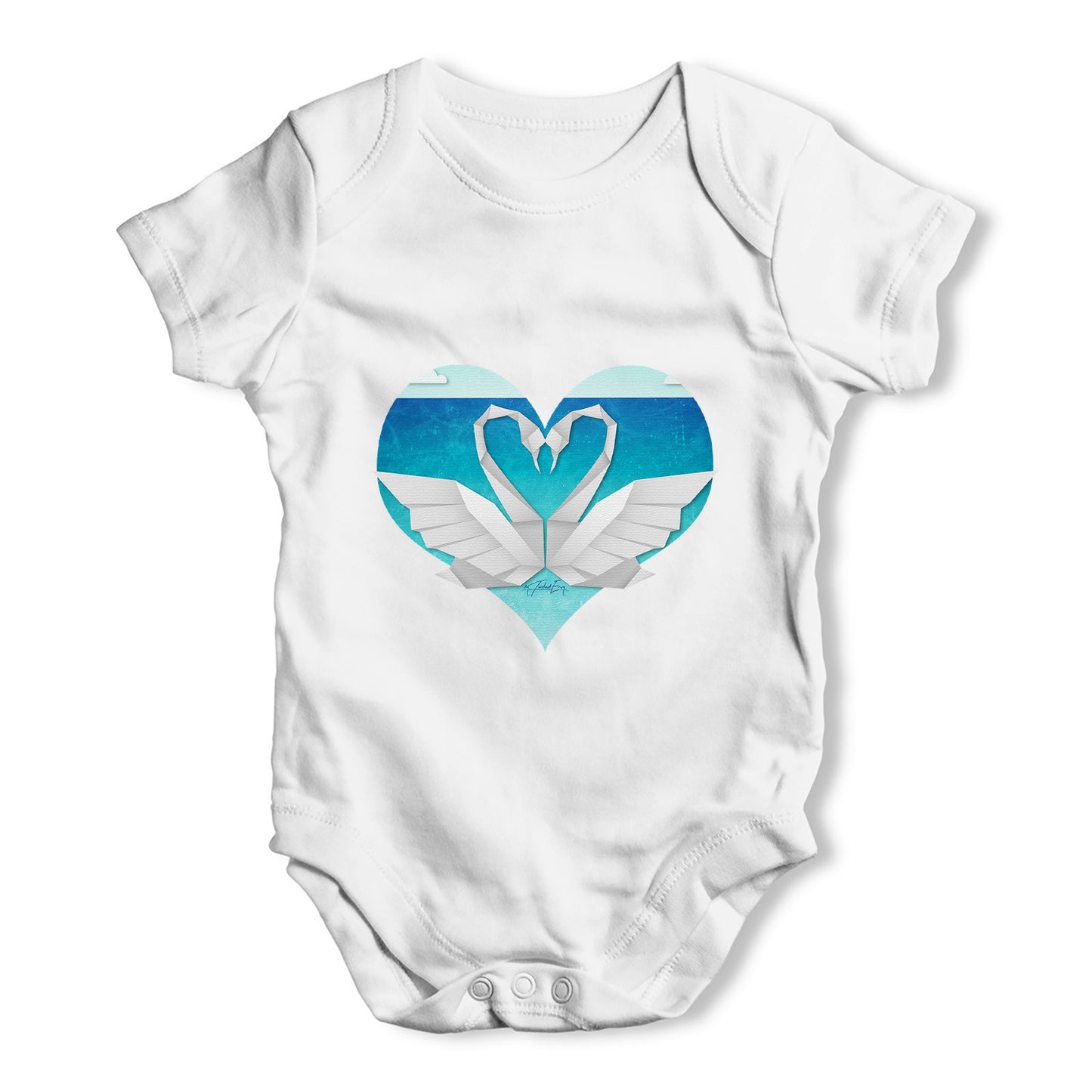 Sweetheart Swan Heart Baby Grow Bodysuit