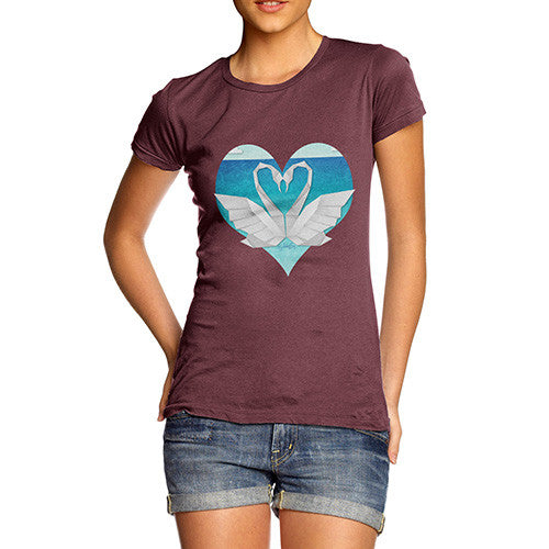 Women's Sweetheart Swan Heart T-Shirt