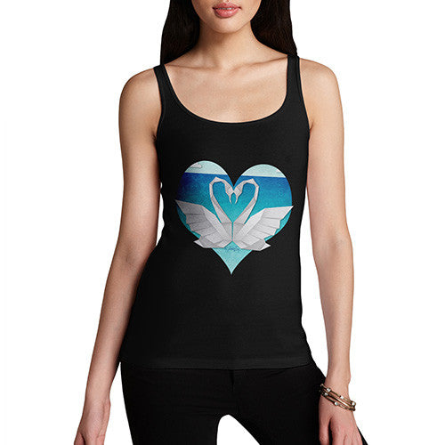 Women's Sweetheart Swan Heart Tank Top