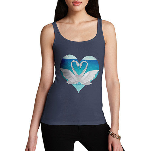 Women's Sweetheart Swan Heart Tank Top