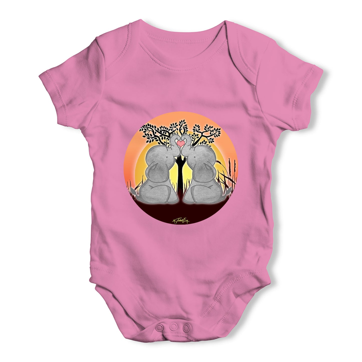 Elephant Trunk Heart Baby Grow Bodysuit