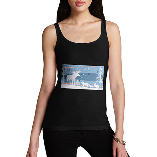 Women's Wildlife in Winter Woods Tank Top