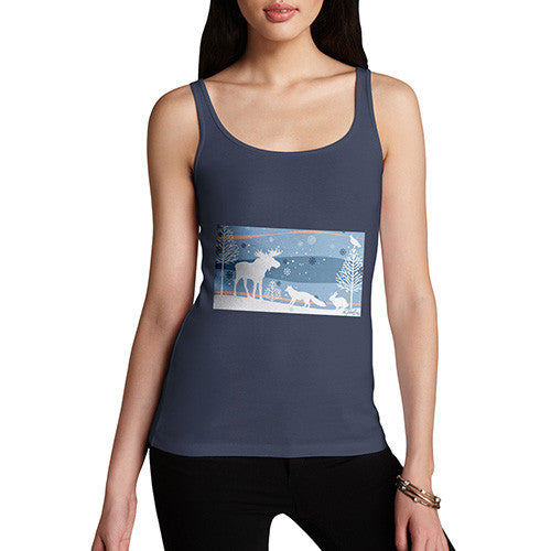 Women's Wildlife in Winter Woods Tank Top