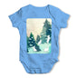 Rabbits in Snow Covered Woods Baby Grow Bodysuit