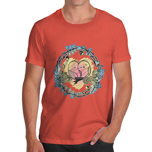 Men's Love Birds Perched On A Branch T-Shirt