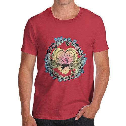 Men's Love Birds Perched On A Branch T-Shirt