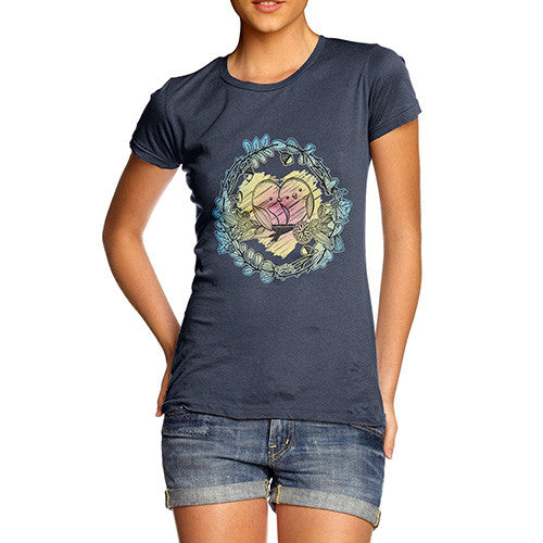 Women's Love Birds Perched On A Branch T-Shirt