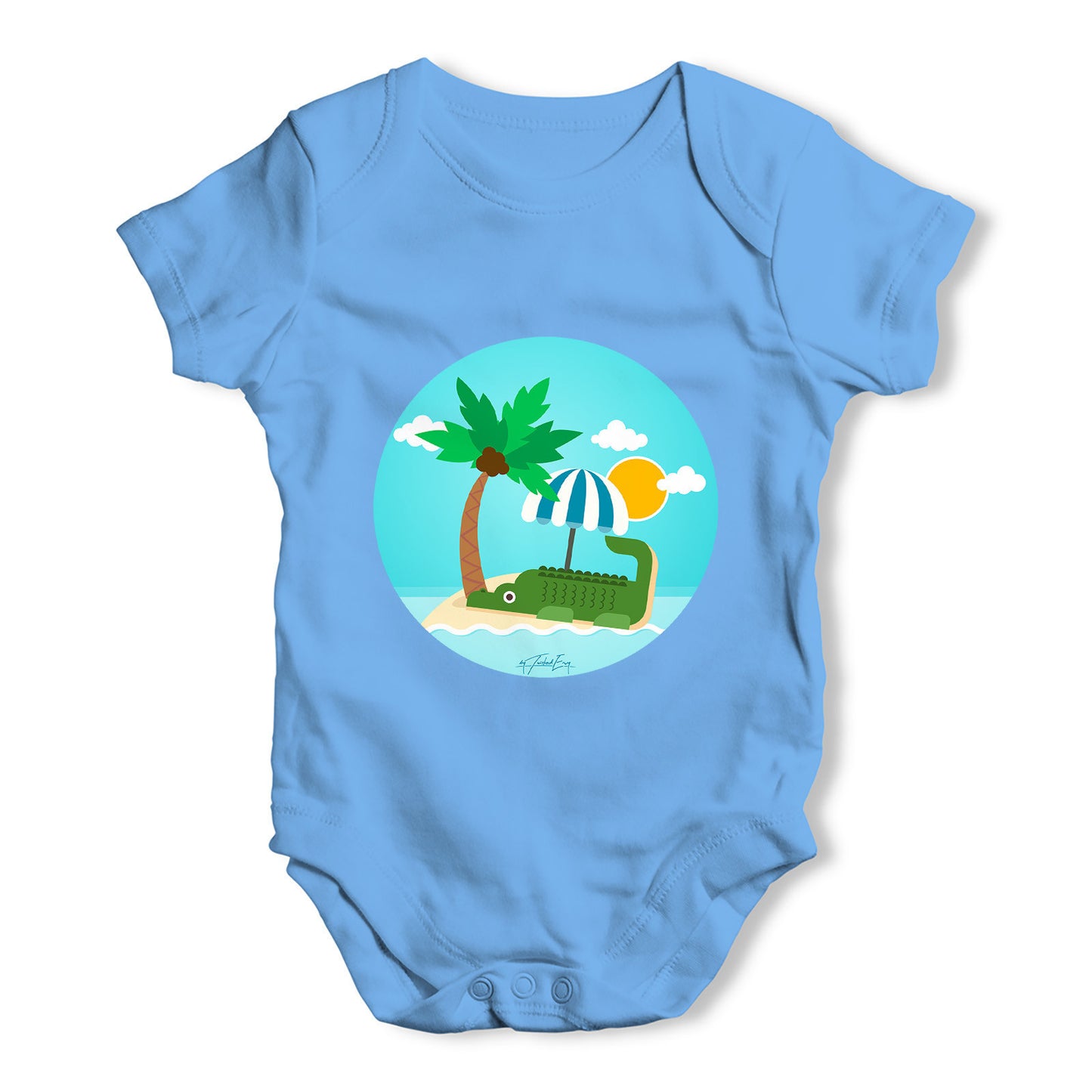 Croc On The Beach Baby Grow Bodysuit