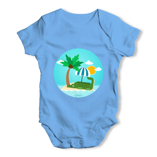 Croc On The Beach Baby Grow Bodysuit