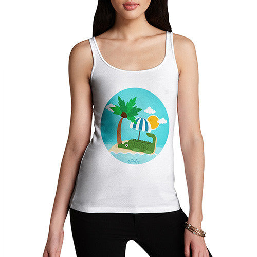 Women's Croc On The Beach Tank Top