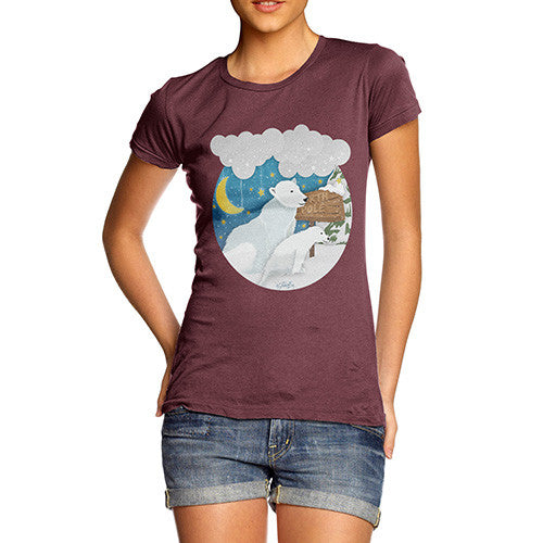 Women's Polar Bear At The North Pole T-Shirt