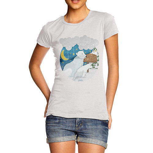 Women's Polar Bear At The North Pole T-Shirt