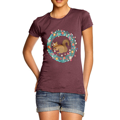 Women's Squirrel Eating Acorns T-Shirt