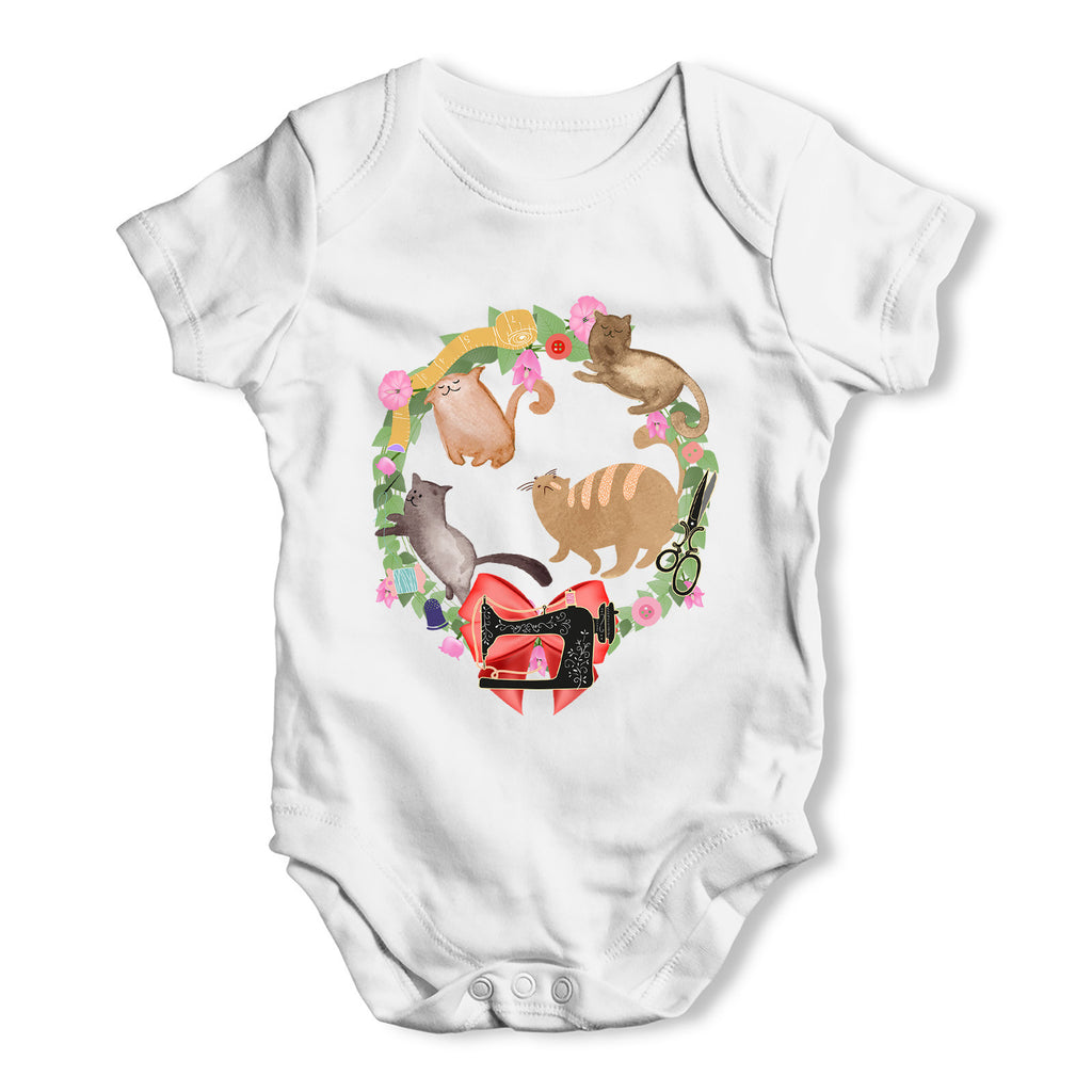 Sewing Cats Baby Grow Bodysuit
