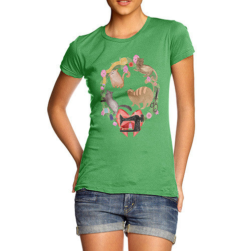 Women's Sewing Cats T-Shirt