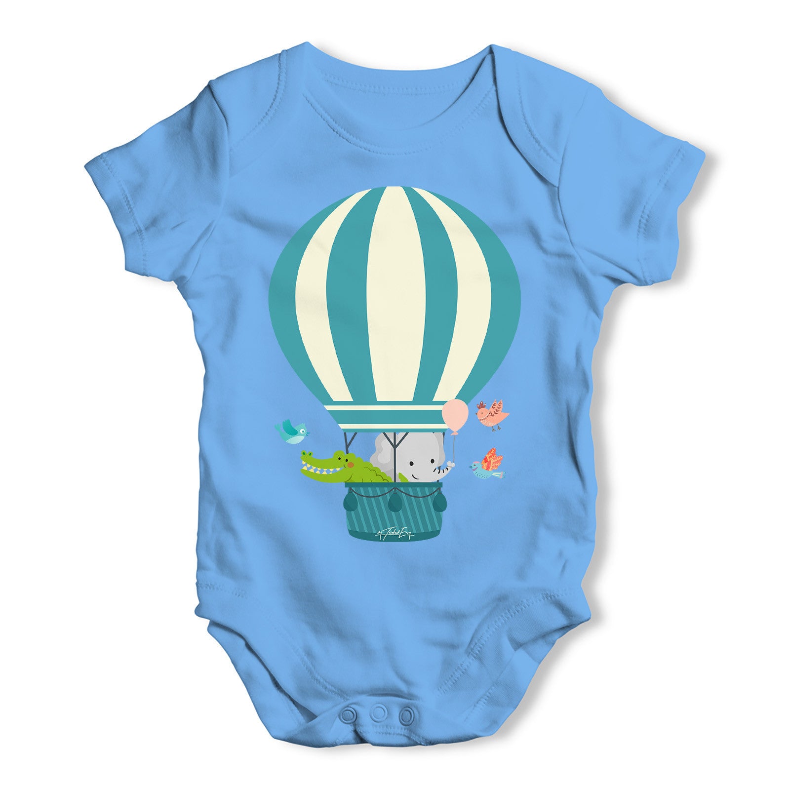 Animals In Hot Air Balloon Baby Grow Bodysuit