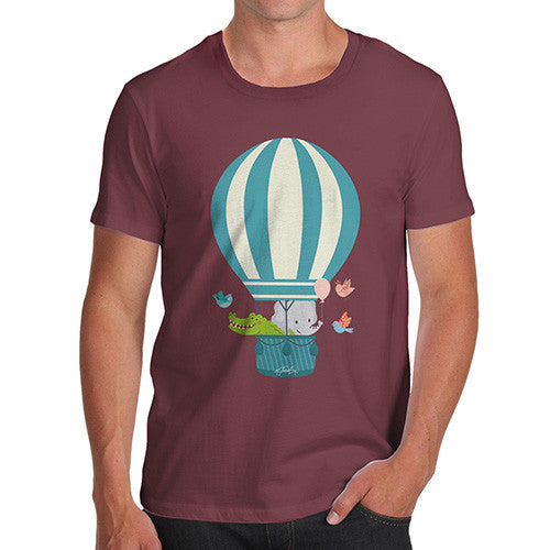 Men's Animals In Hot Air Balloon T-Shirt