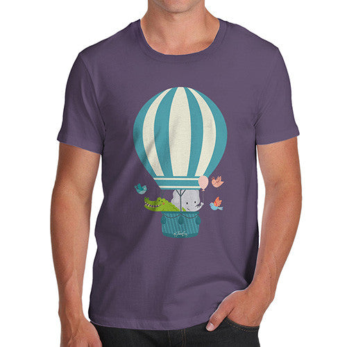 Men's Animals In Hot Air Balloon T-Shirt