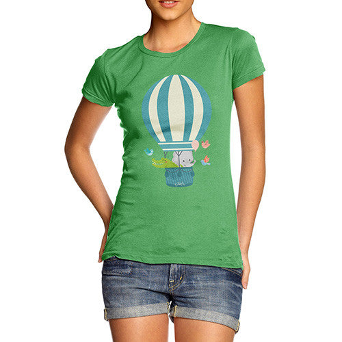 Women's Animals In Hot Air Balloon T-Shirt