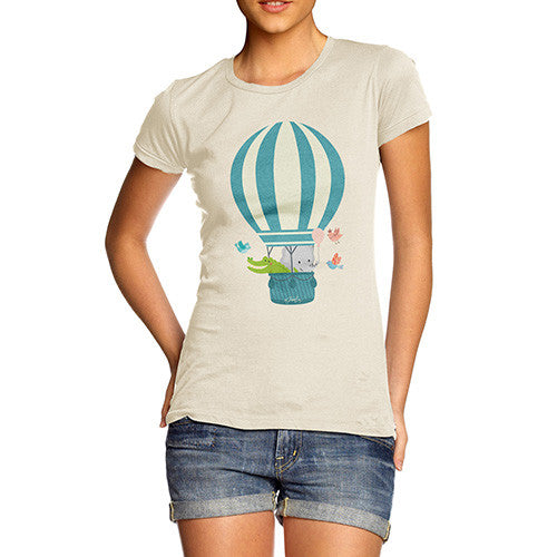 Women's Animals In Hot Air Balloon T-Shirt