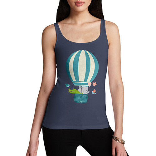 Women's Animals In Hot Air Balloon Tank Top