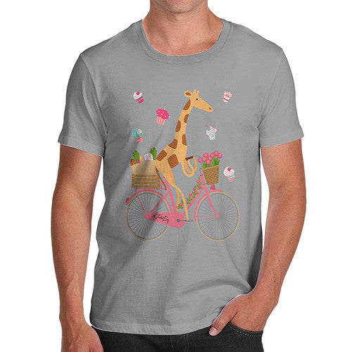 Men's Happy Giraffe Riding A Bicycle T-Shirt