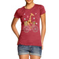 Women's Happy Giraffe Riding A Bicycle T-Shirt