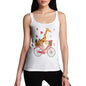 Women's Happy Giraffe Riding A Bicycle Tank Top