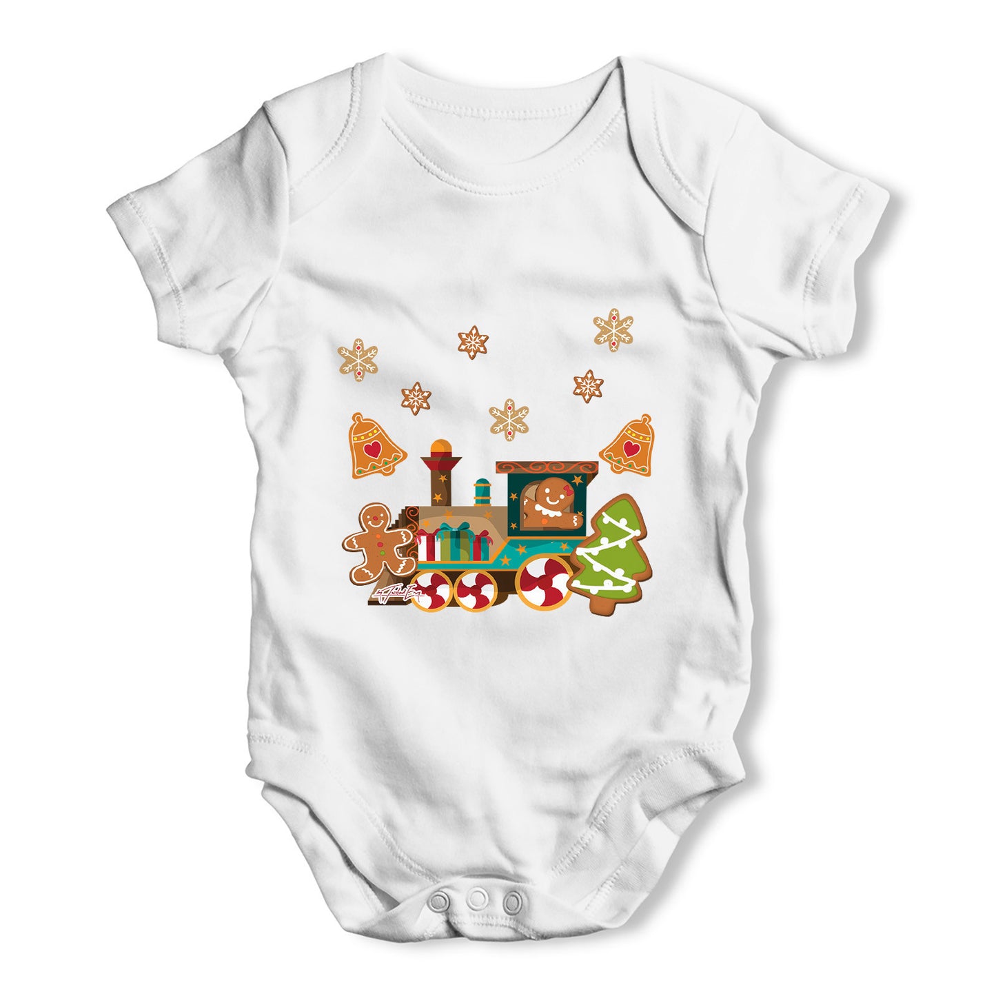 Gingerbread Train Baby Grow Bodysuit